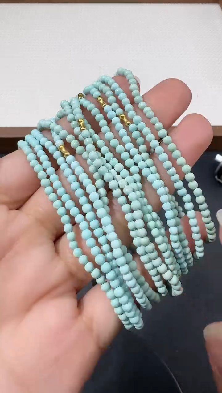 绿松石18K金镶嵌手串H0710-S3793-205多样性一件