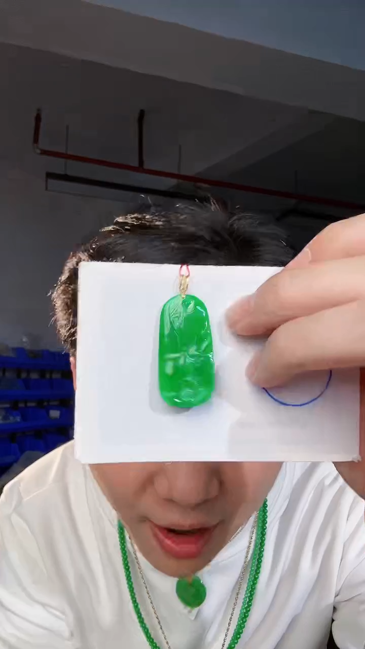 【闪购商品】翡翠颈饰18K金镶嵌缅料A货翡翠/支持复检/一件