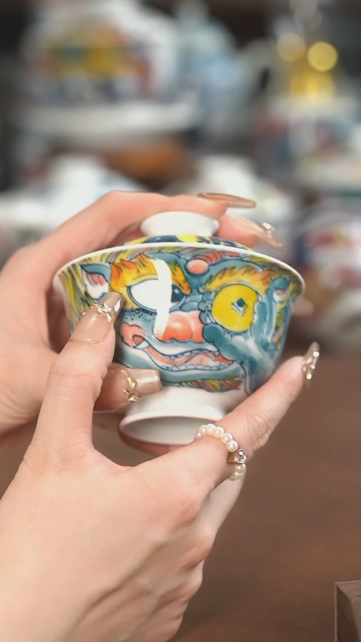 【闪购商品】貔貅两才盖碗（微瑕福利）景德镇昨明陶瓷