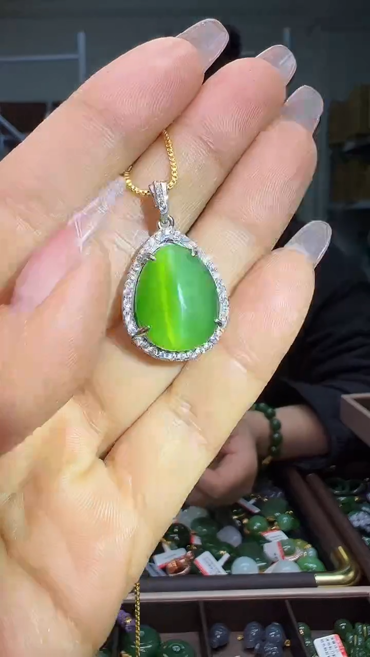 颈饰银S925镶嵌和田玉（多样性发货.发其一)12.23.33