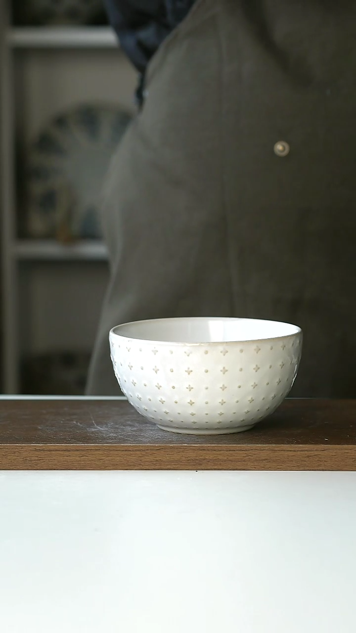 【闪购商品】陶瓷微瑕做旧十字饭碗11cm2只@4-2@