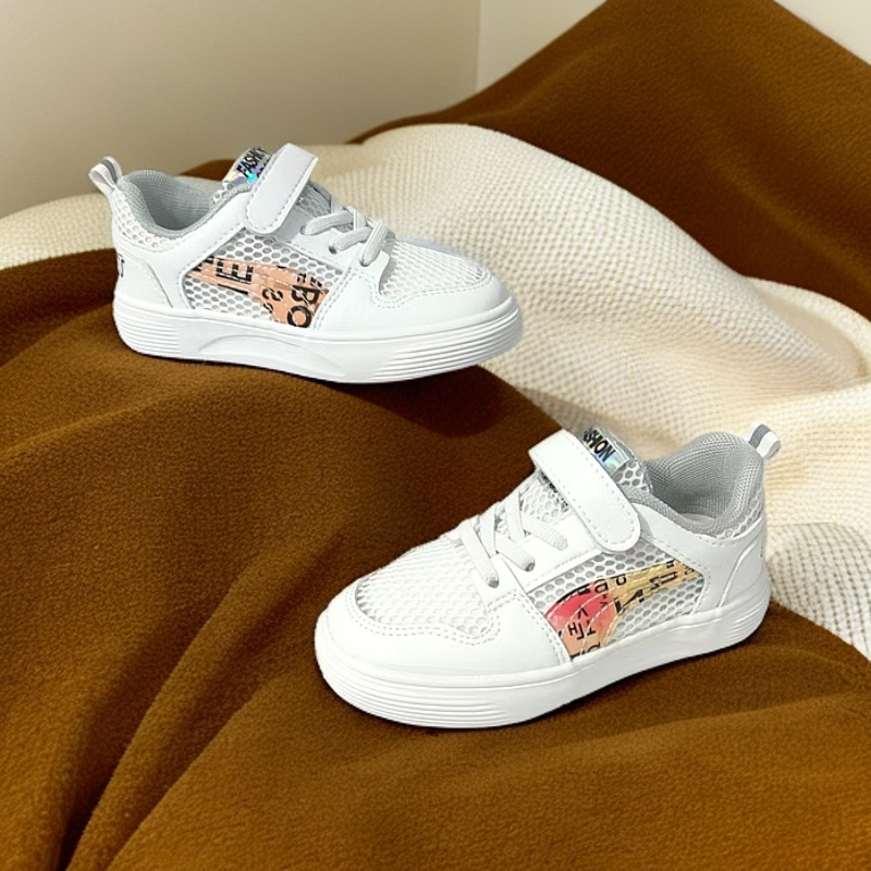 【1398】夏季款潮流时尚网面透气舒适男童女童时尚百搭低帮板鞋B-2