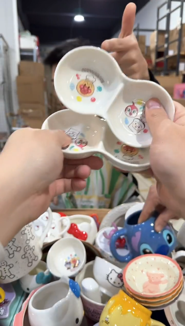 瓷片面包超人花生蘸料碟2件套