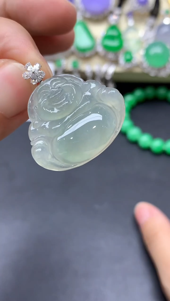 颈饰18K金镶嵌翡翠196-中国好珍宝