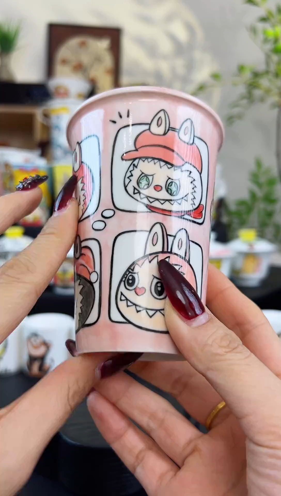 【闪购商品】摆件笙笙漫 手工手绘陶瓷杯杯