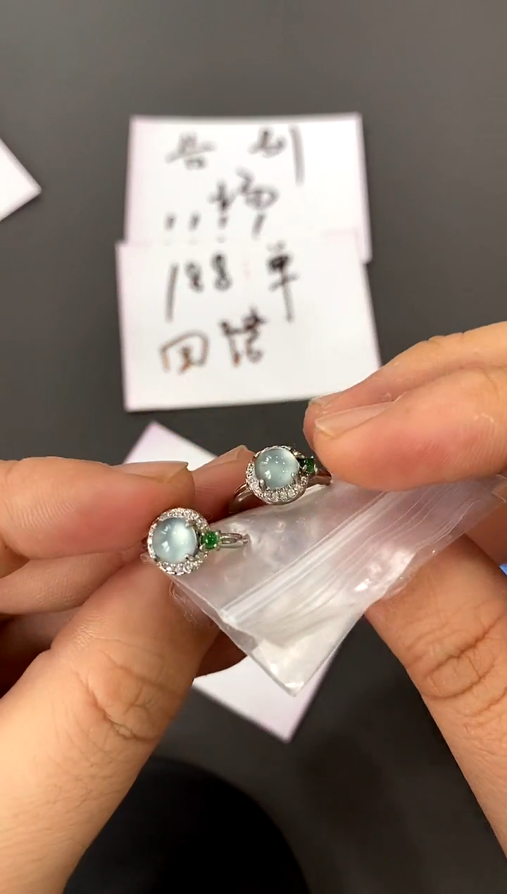 【闪购商品】翡翠耳饰银S925镶嵌买断价