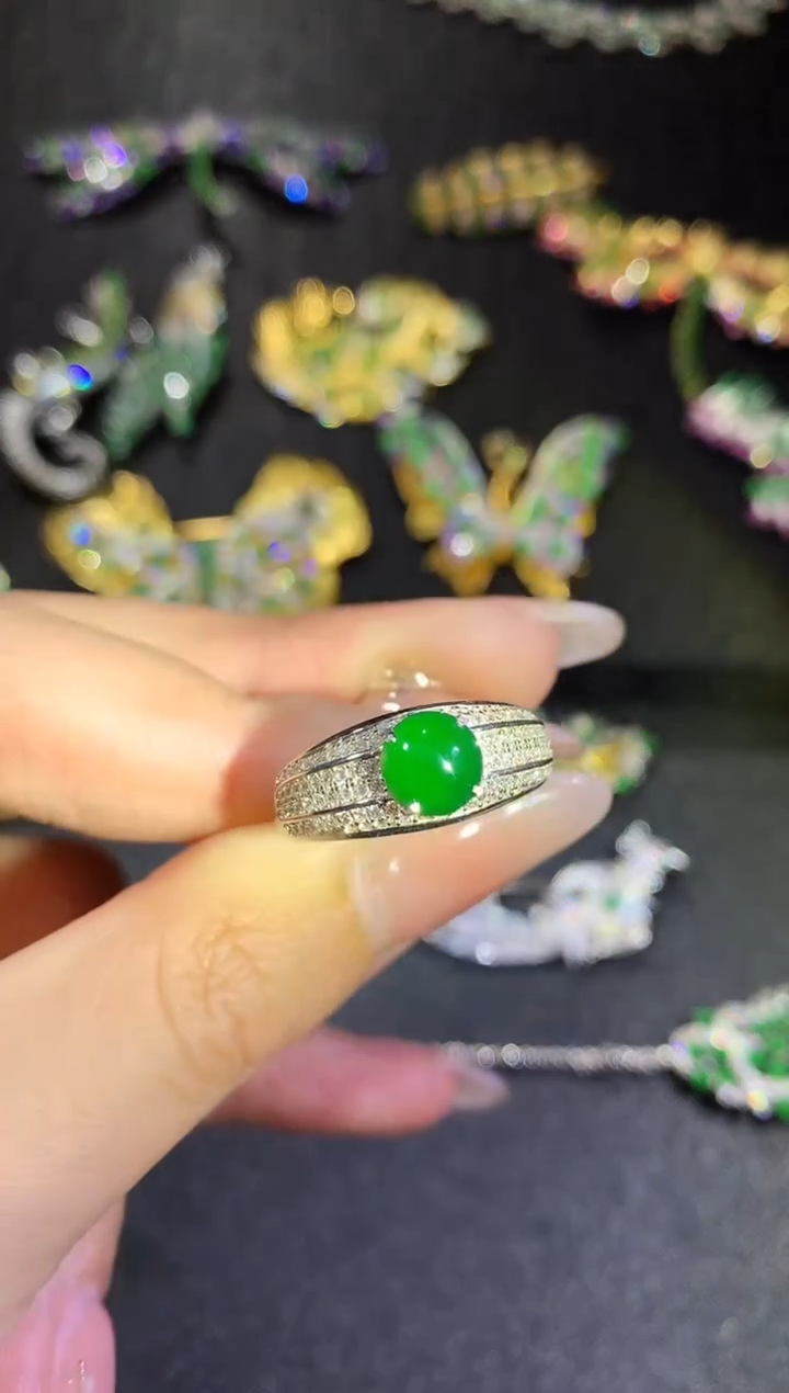 【闪购商品】翡翠戒指银S925镶嵌197戒指（多样性发货一件