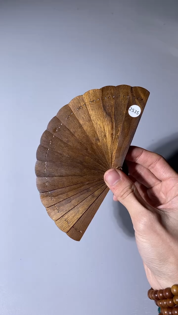 【闪购商品】金丝楠253号10cm金丝楠木小叶桢楠掌中扇