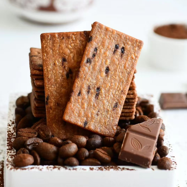 潮品志咖啡黑巧克力饼干发财礼袋下午茶必备办公零食