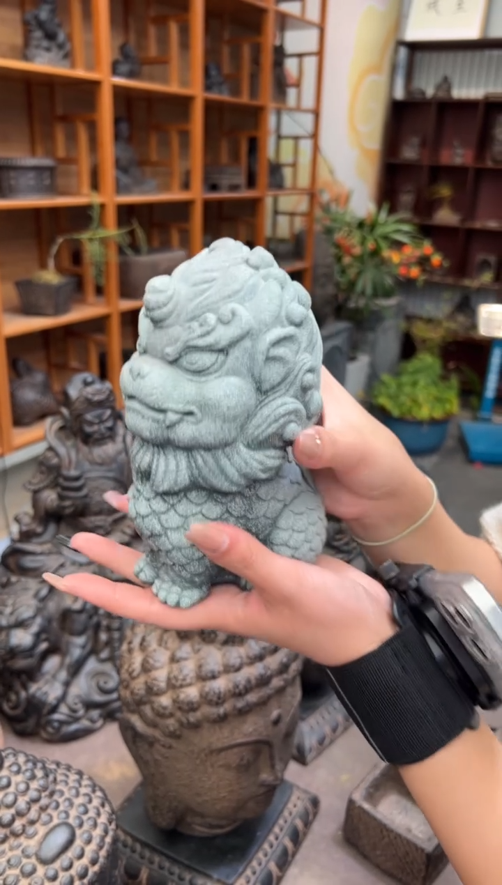 陶土【青砂石】瑞兽天禄貔貅（微瑕）