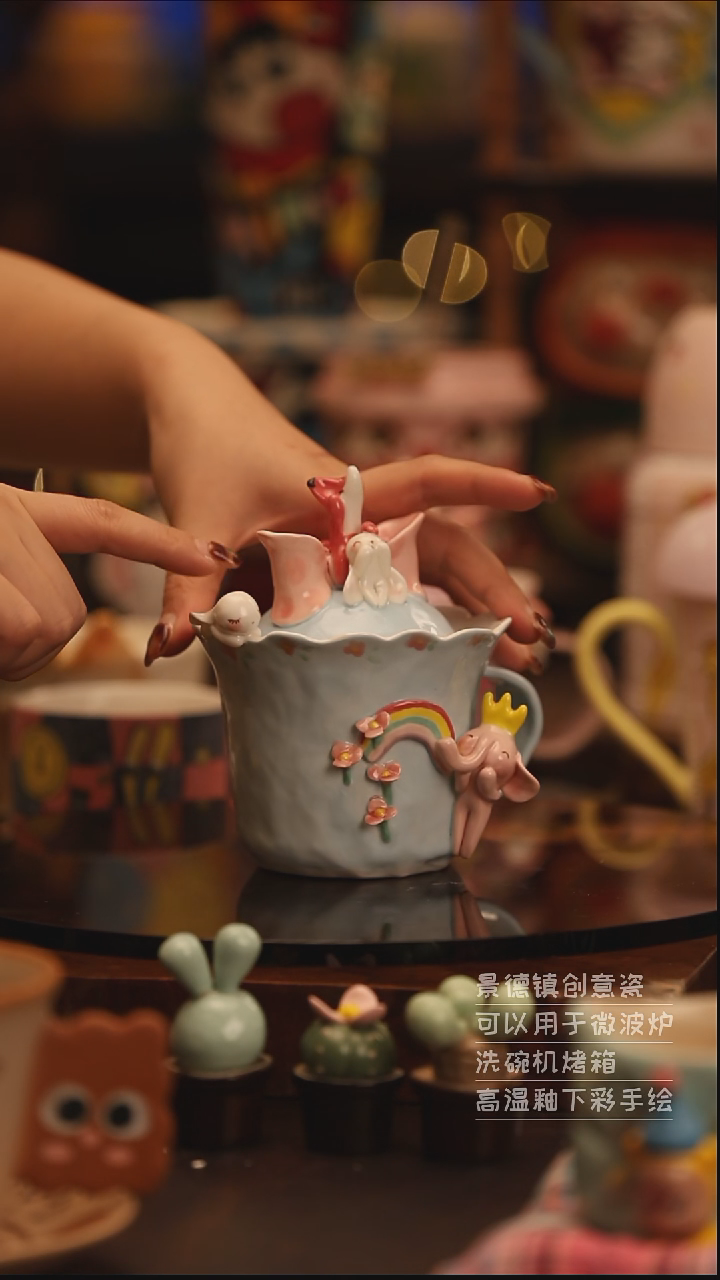 陶瓷景德镇可爱陶瓷釉下彩绘设计师款