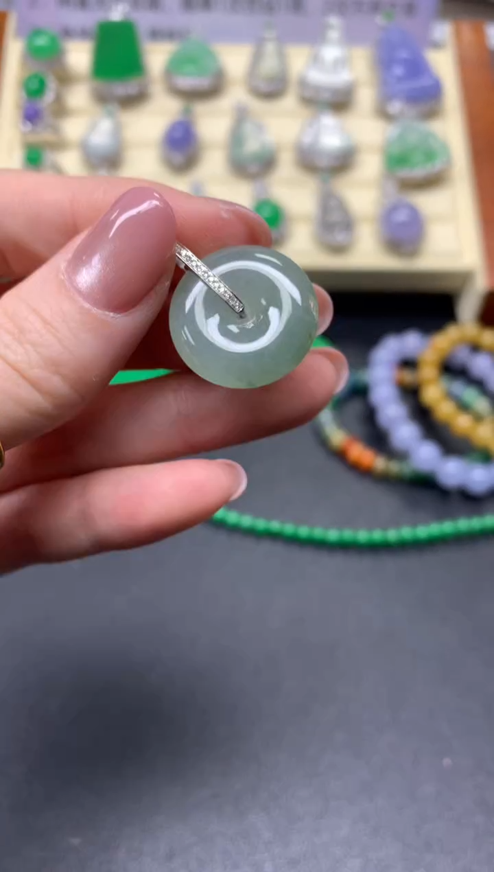 翡翠18K金镶嵌吊坠(不含链)吊坠|800+80