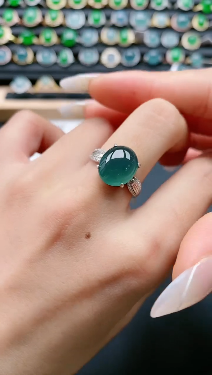 【闪购商品】翡翠戒指银S925镶嵌11111