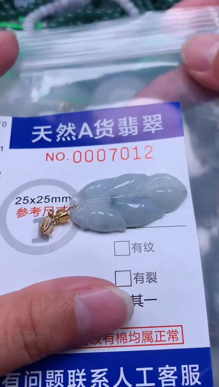 翡翠未镶嵌吊坠(赠链)1