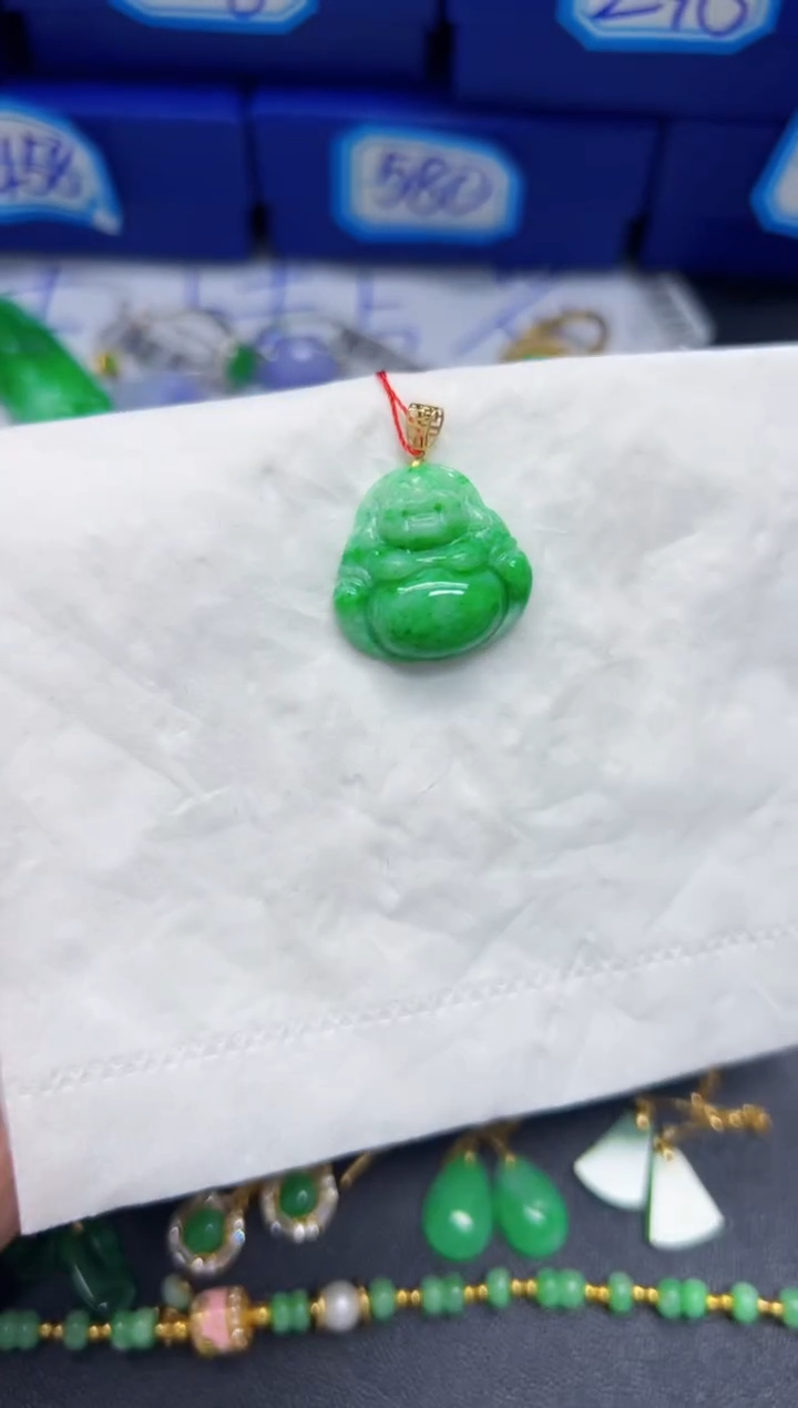 【闪购商品】翡翠颈饰18K金镶嵌Y缅料A货/支持复检/一件