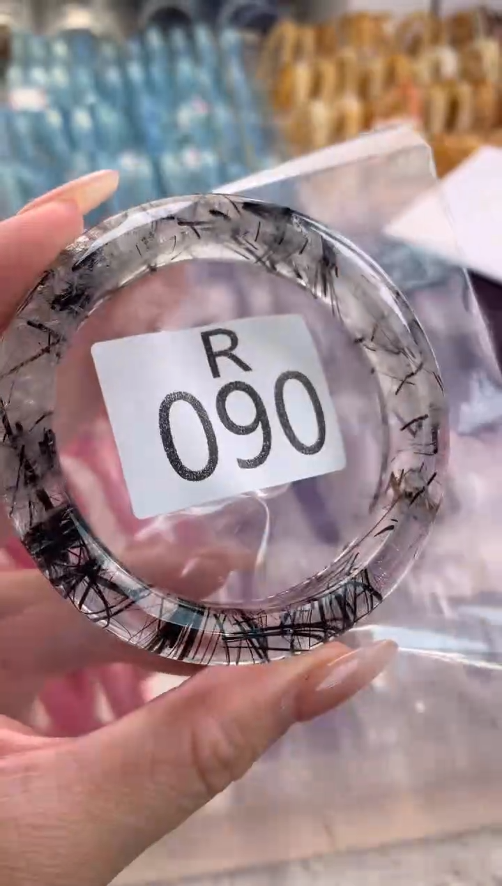 水晶珠宝半成品未镶嵌竹**风水晶手镯090-58