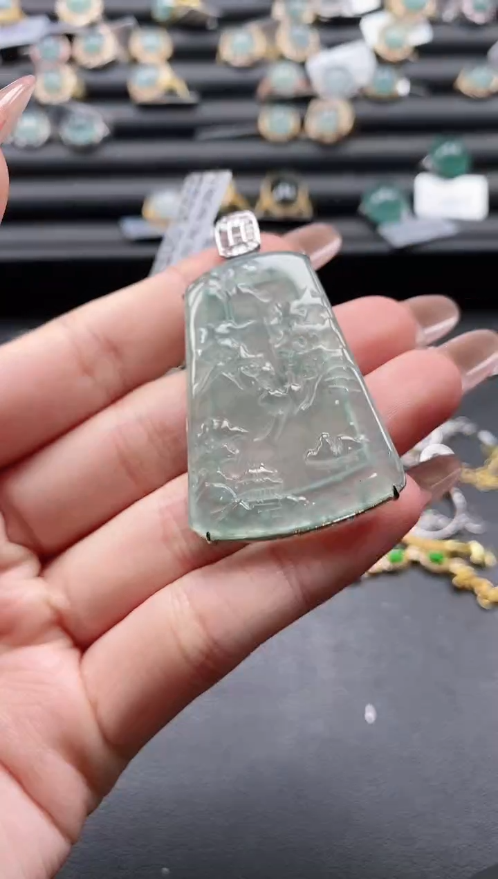 【闪购商品】翡翠戒指银S925镶嵌5151