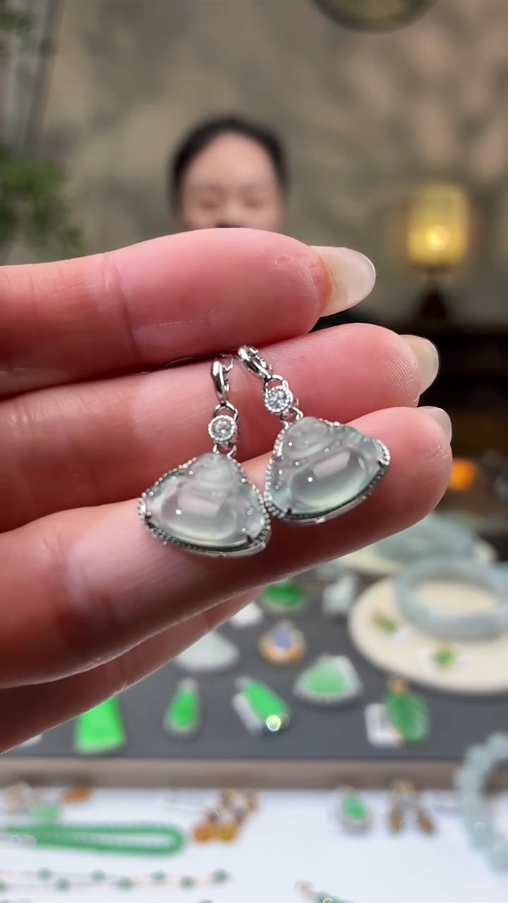 吊坠(不含链)银S925镶嵌翡翠佛公 多样性发其一