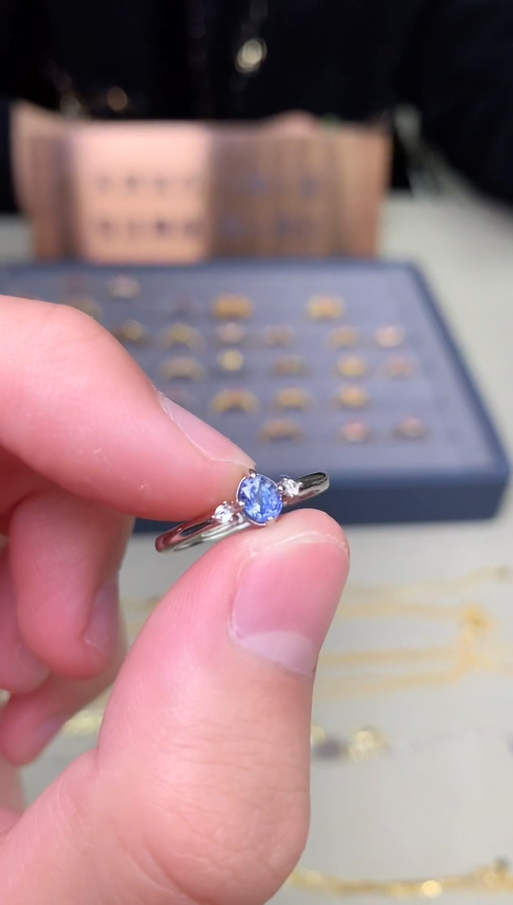 【闪购商品】蓝宝石戒指银S925镶嵌戒指