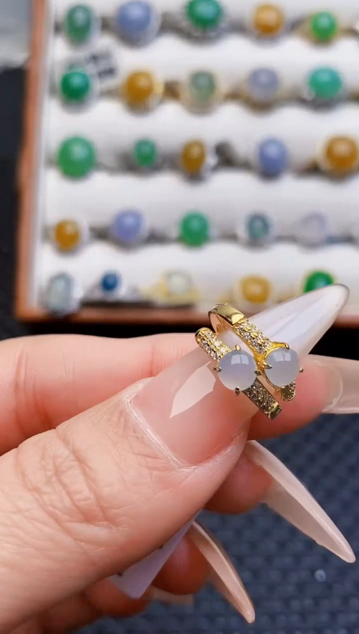 银S925镶嵌戒指翡翠4769