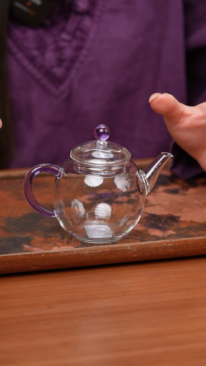 【闪购商品】玻璃茶壶/莫离/紫色/喜庆