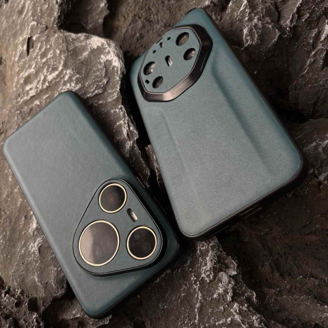 【素皮纹蓝】【头层牛皮】适用华为Mate70苹果16小米17Promax手机壳