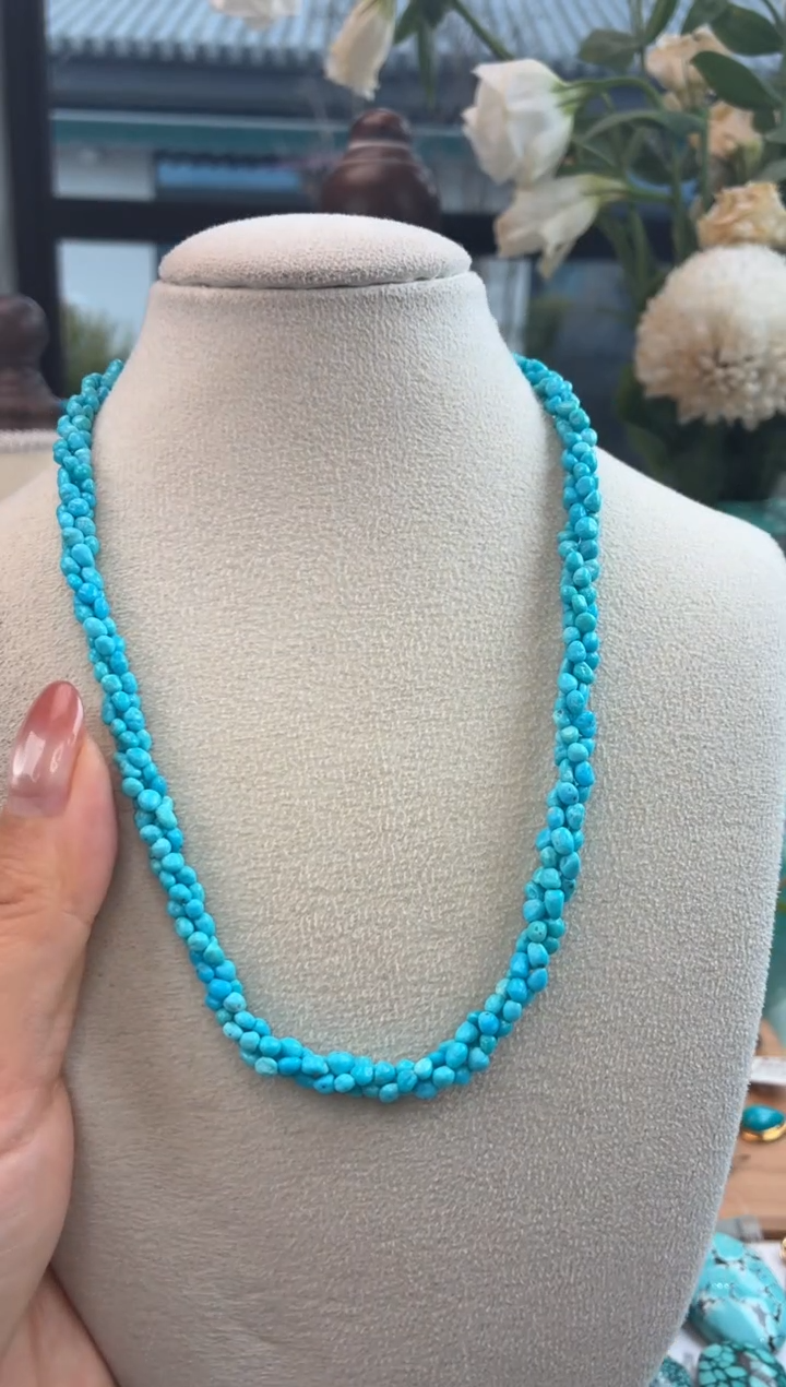 合金绿松石项链1