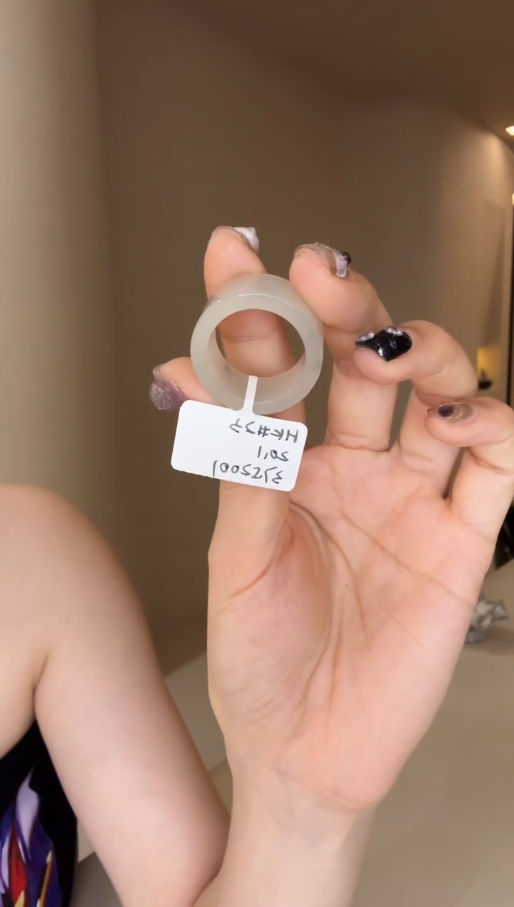 【闪购商品】和田玉戒指未镶嵌23码藕白粉紫