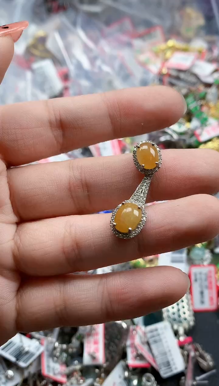 银S925镶嵌戒指翡翠天然A货缅甸翡翠