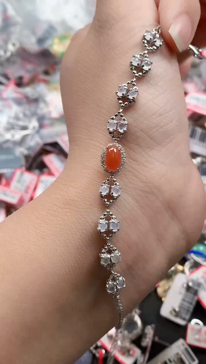 银S925镶嵌戒指翡翠天然A货缅甸翡翠