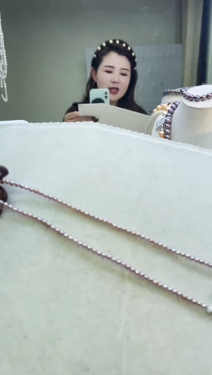 未镶嵌项链淡水珍珠紫色系小米项链