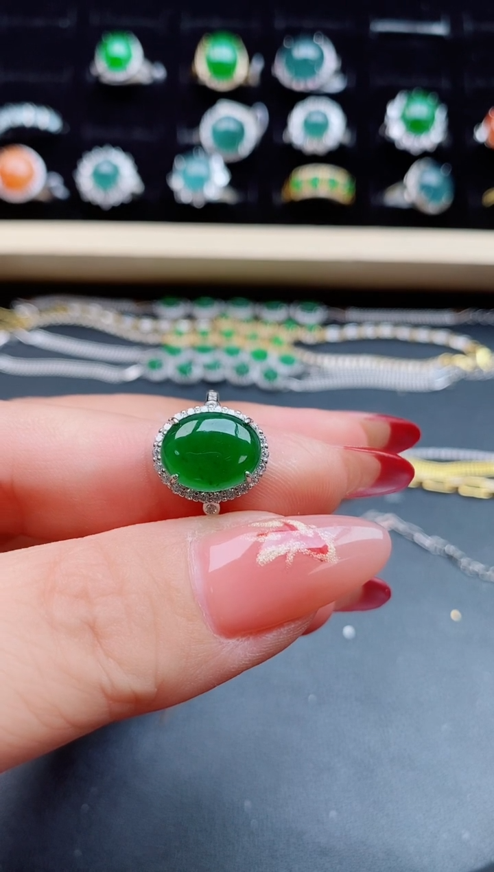 【闪购商品】翡翠戒指银S925镶嵌321321
