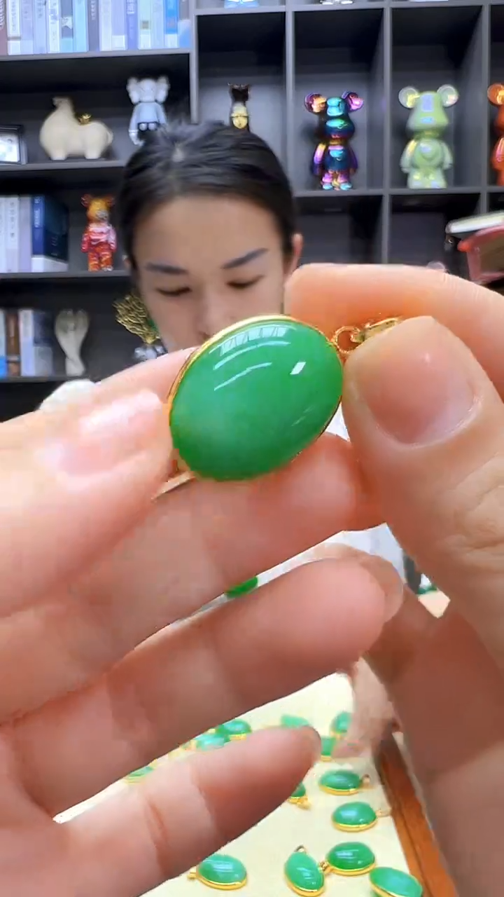 翡翠14K金镶嵌颈饰丹丹diy劲饰