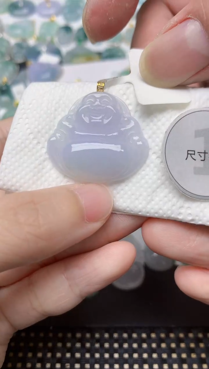 颈饰18K金镶嵌翡翠天然缅甸A货翡翠