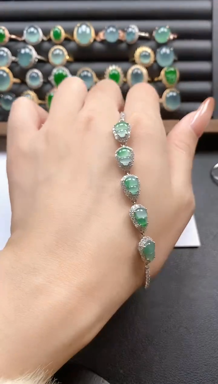 银S925镶嵌戒指翡翠54151