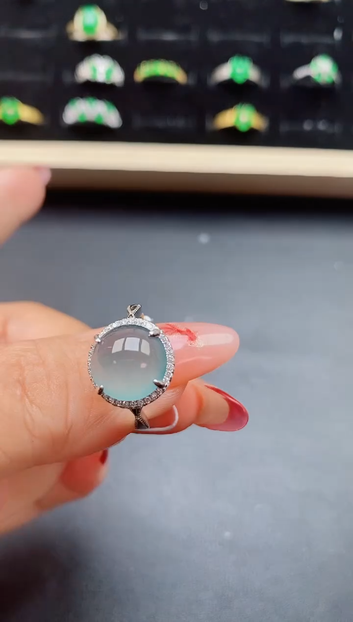 【闪购商品】翡翠戒指银S925镶嵌321321