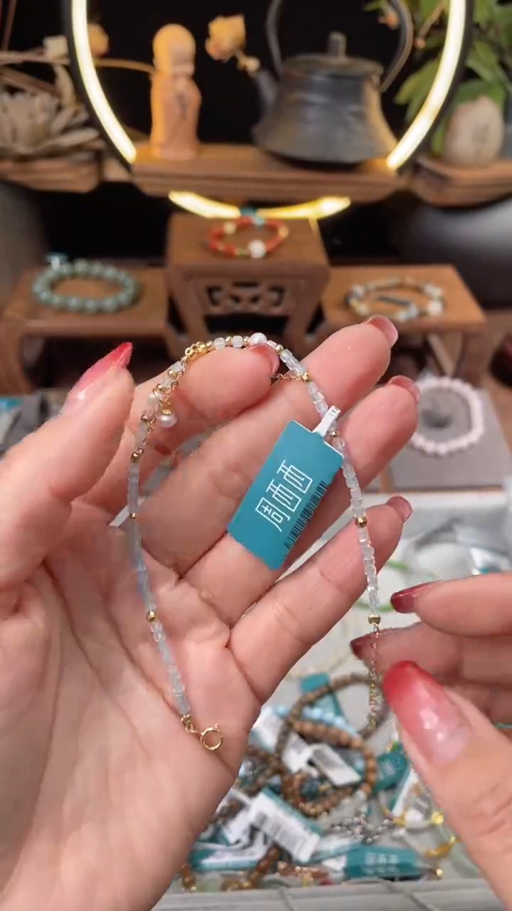 【闪购商品】海蓝宝石手链银S925镶嵌@@F021L013257