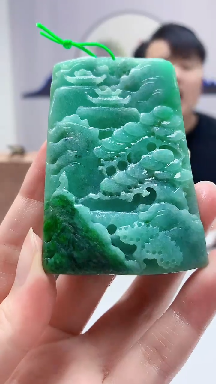 定制翡翠未镶嵌5060zm-毛货挂件79山水