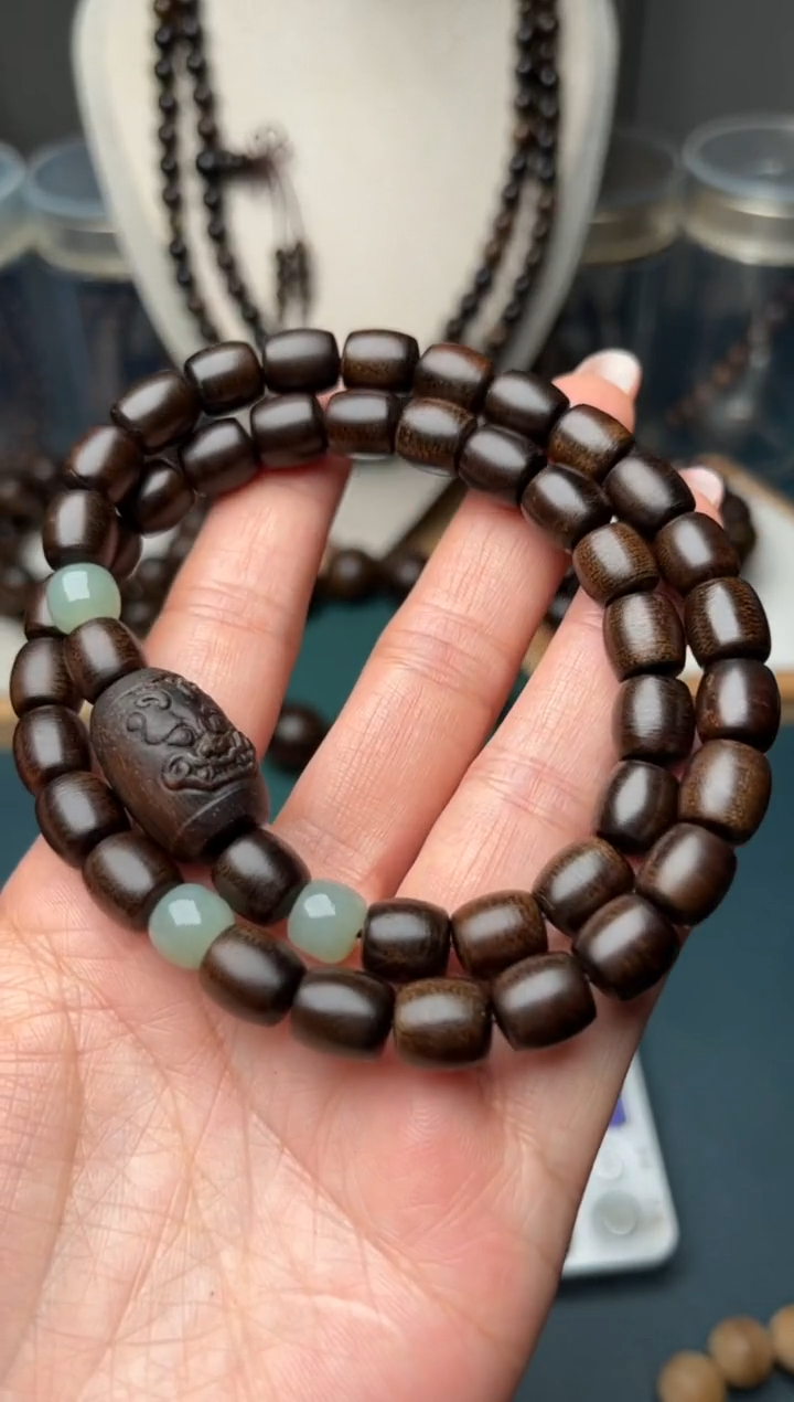 【闪购商品】沉香手串越南芽庄白奇楠双圈8mm