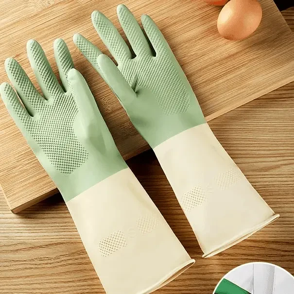 【福利1双装】家务防水洗碗手套耐用厨房刷锅洗菜加厚女家用清洁