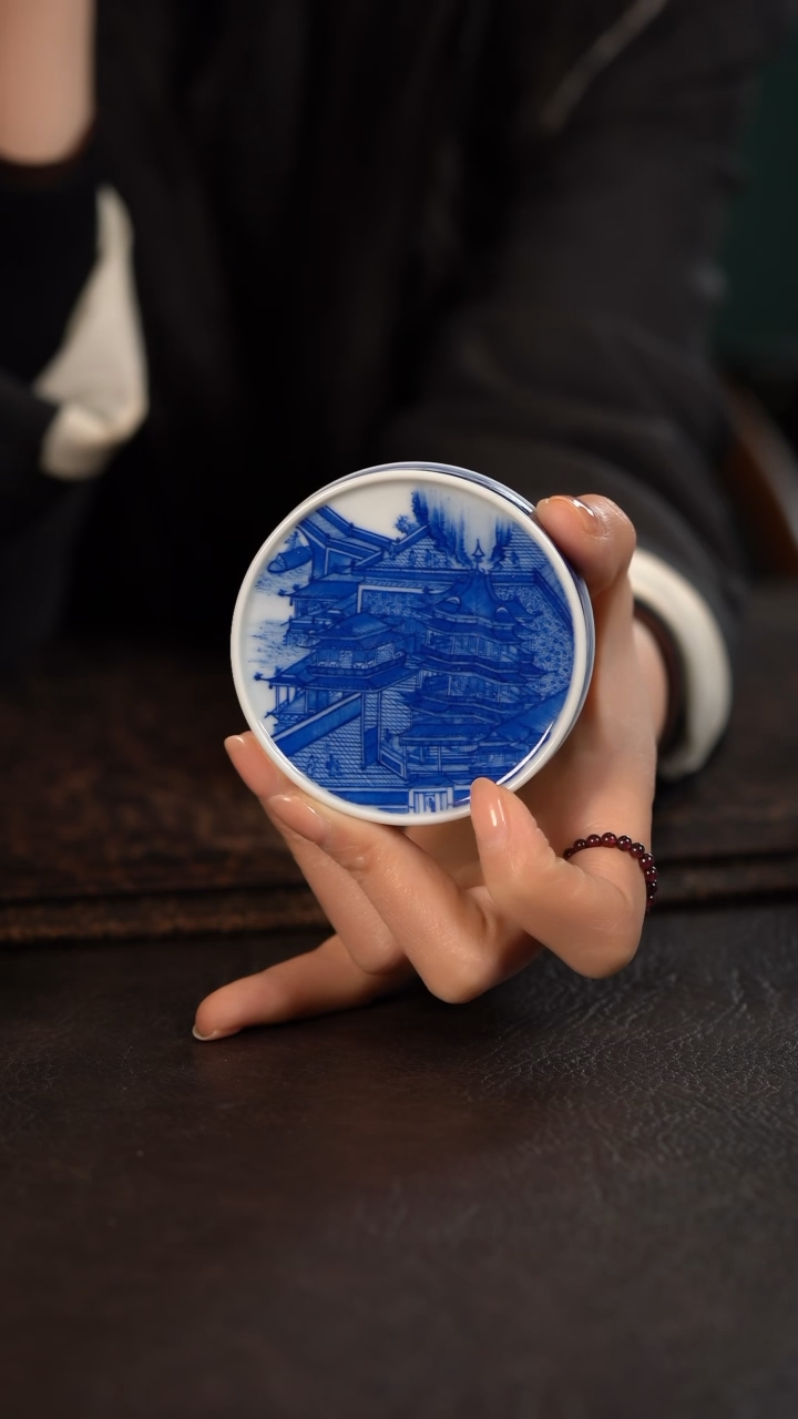 【闪购商品】杯仪贤堂大明宫图圆饼盖置