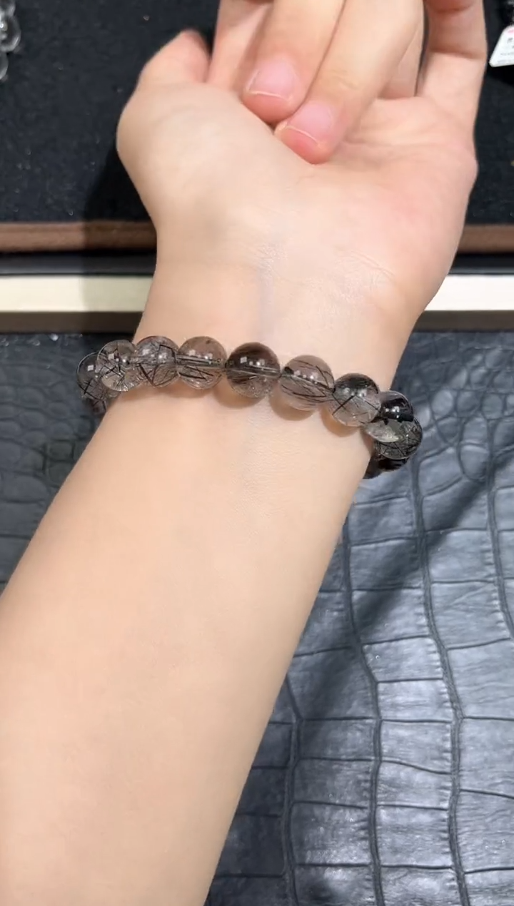 未镶嵌手链水晶95号黑发晶单圈10mm