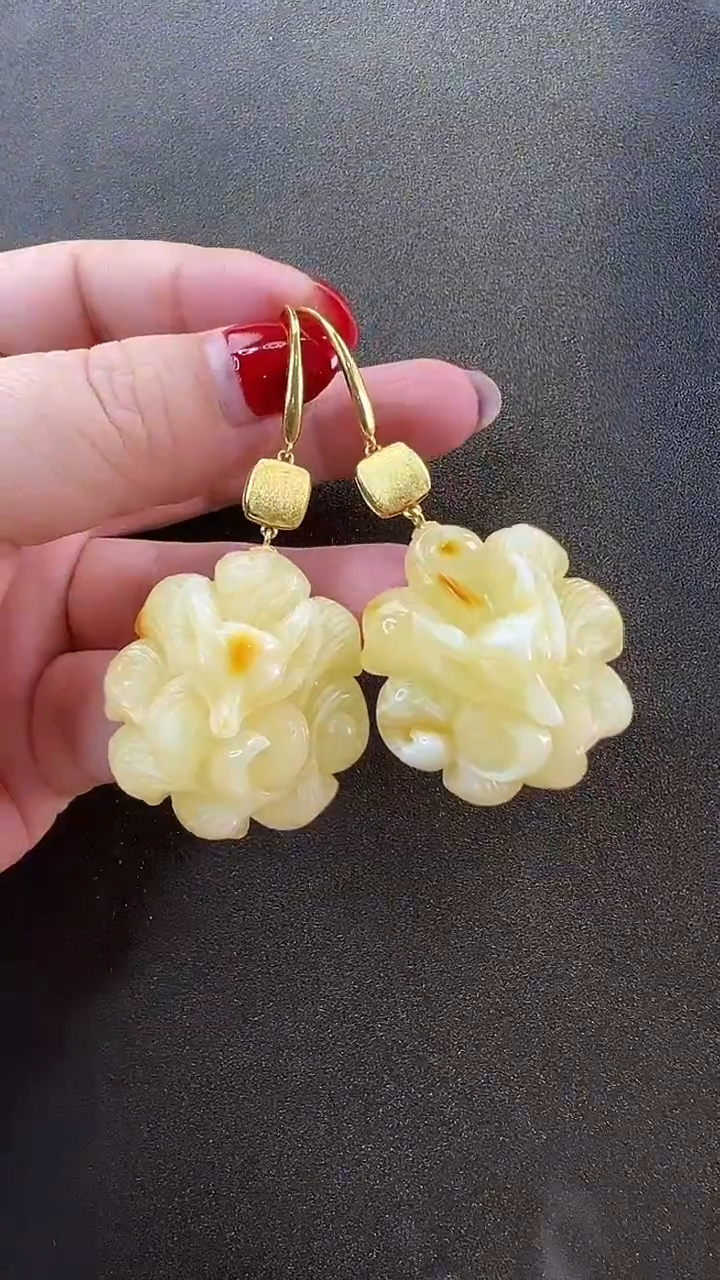 【闪购商品】琥珀耳饰未镶嵌耳环