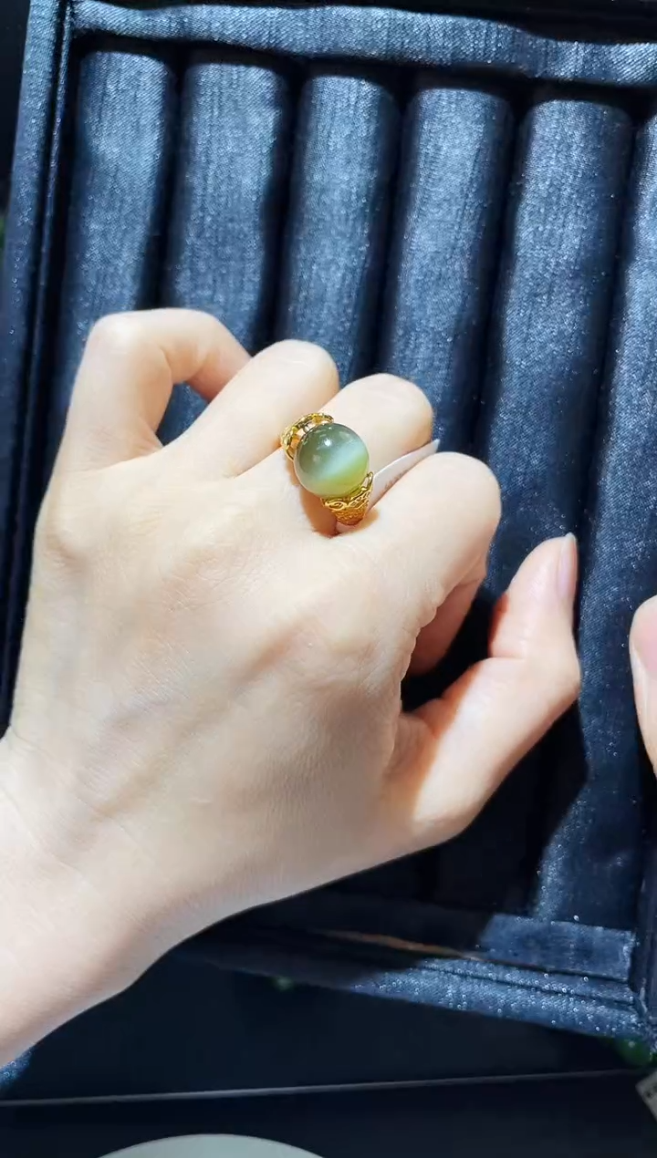 和田玉戒指银S925镶嵌多样性发一