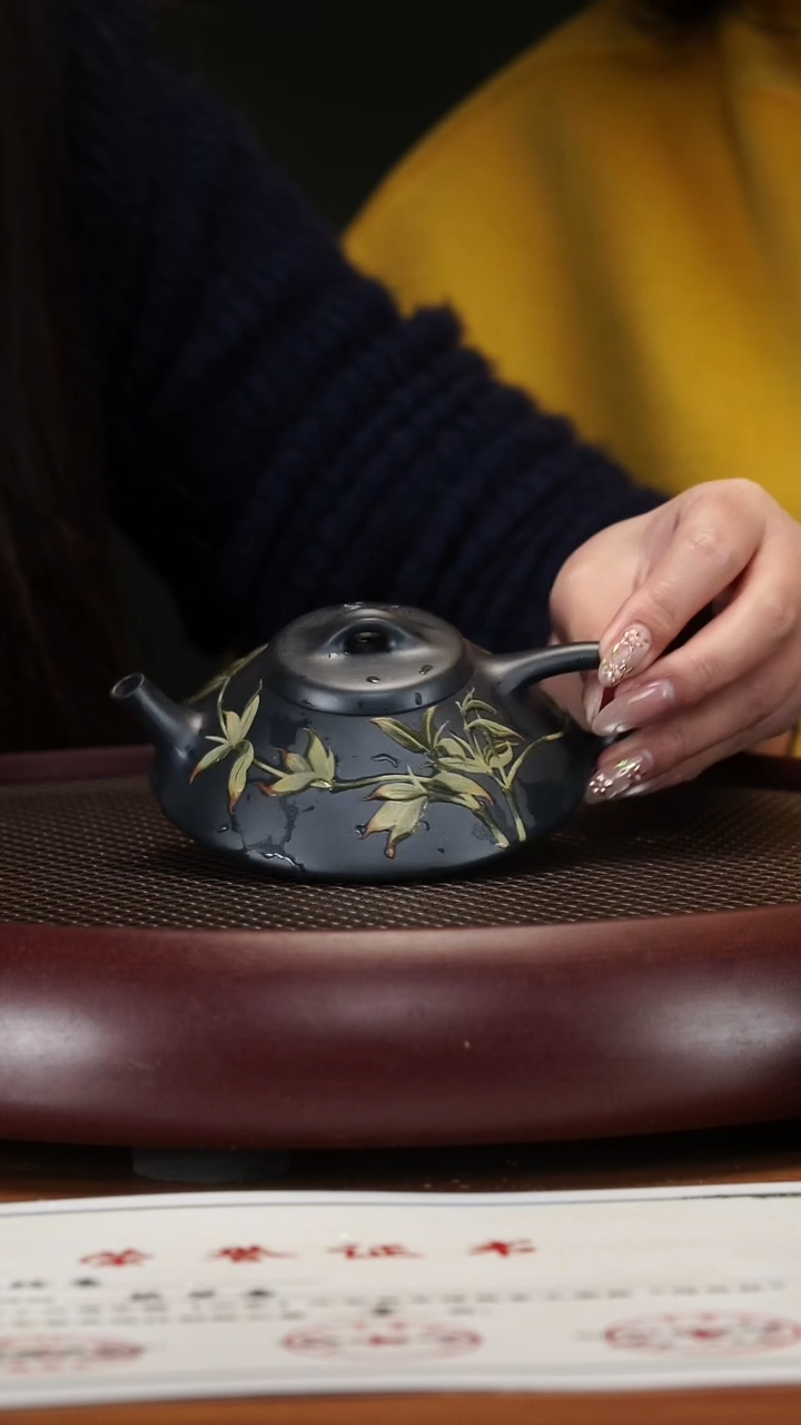 【闪购商品】紫砂茶壶3161YLX合瓢凝脂雀头青160cc