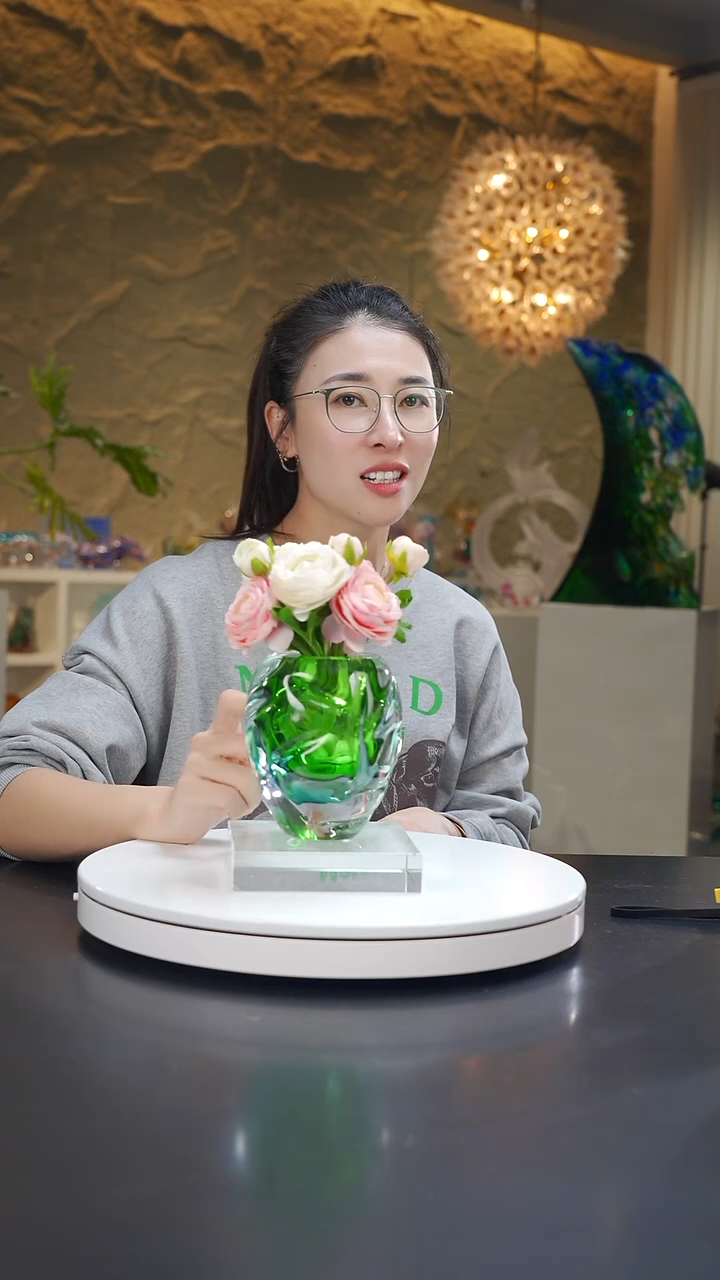 手工艺品琉璃祖母绿宝石蓝设计款香薰瓶