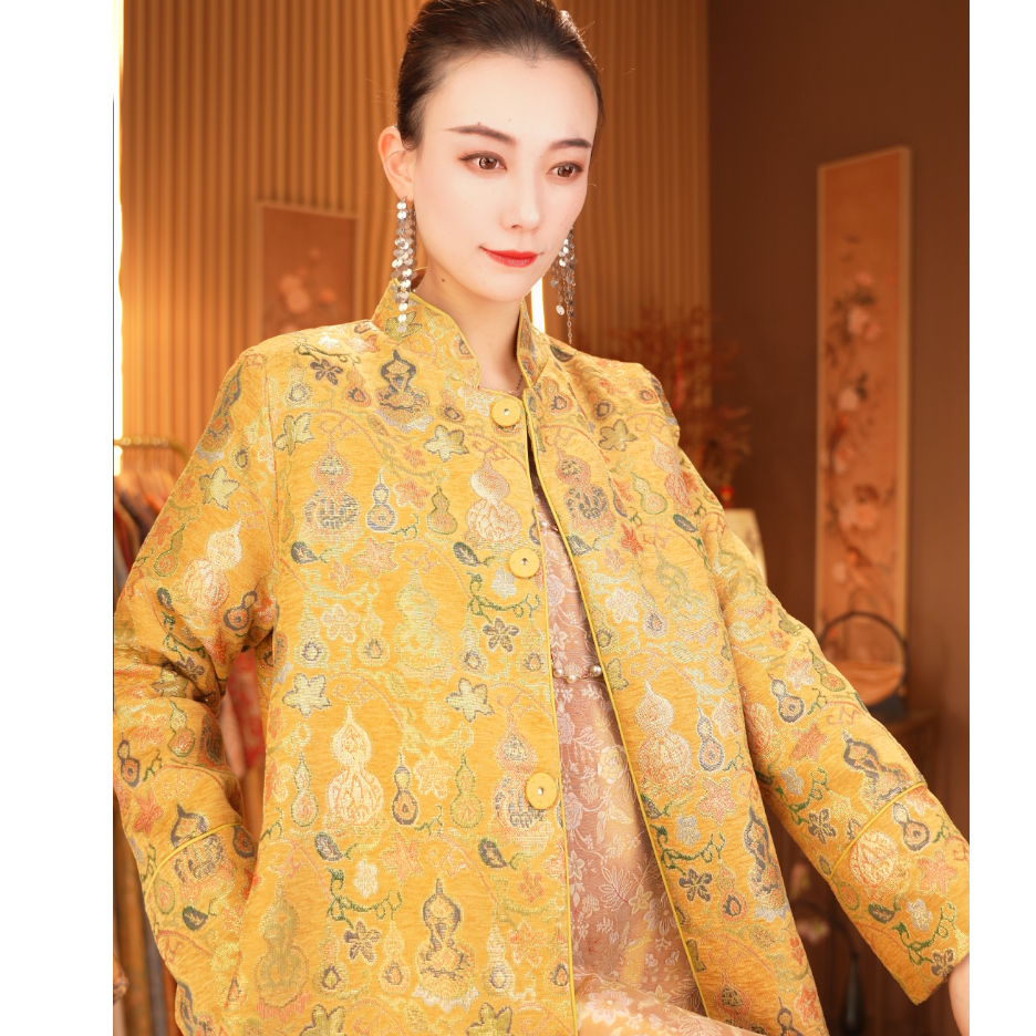 七彩福禄｜新款加棉加厚新中式国风女装大衣2025D8963夏秋布卓尔仓