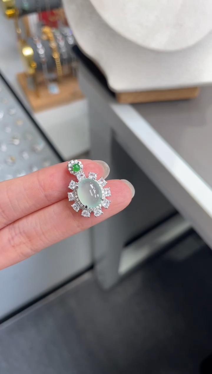 颈饰银S925镶嵌翡翠1