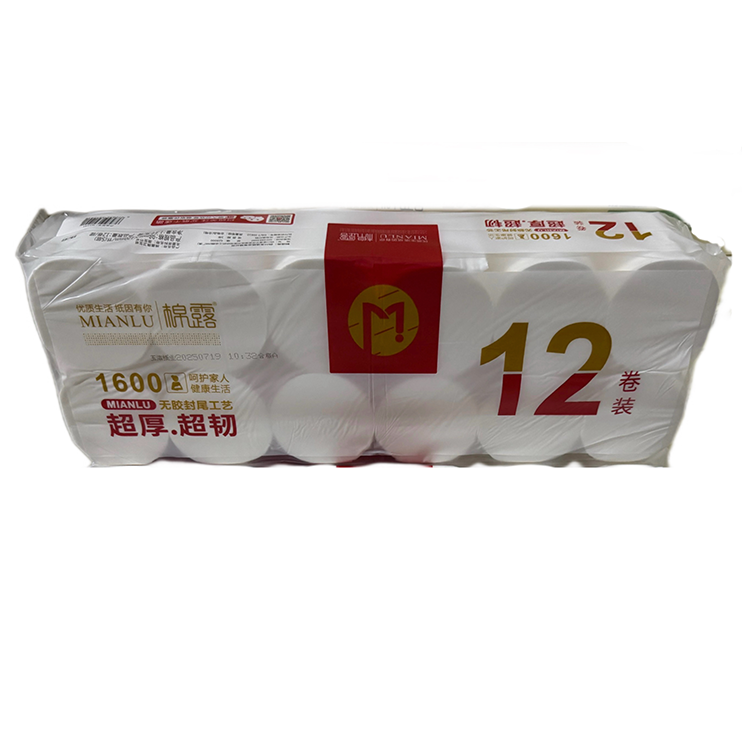 棉露实心12卷装卷纸1.3kg