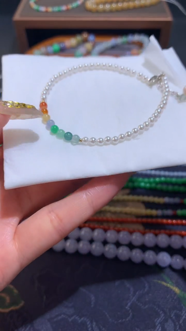 【闪购商品】翡翠散珠七彩珍珠小米